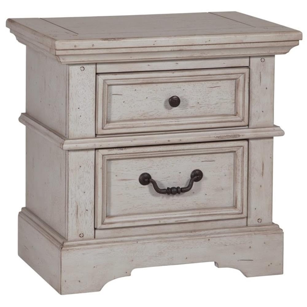 American Woodcrafters Stonebrook Antique Gray Wood 2-Drawer Nightstand